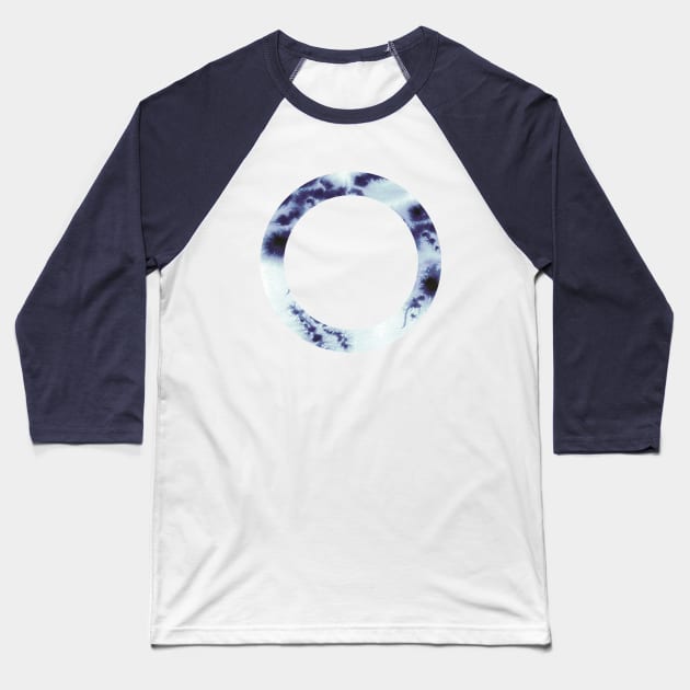 Tie-dye Blue circle Baseball T-Shirt by DesignBySolaz